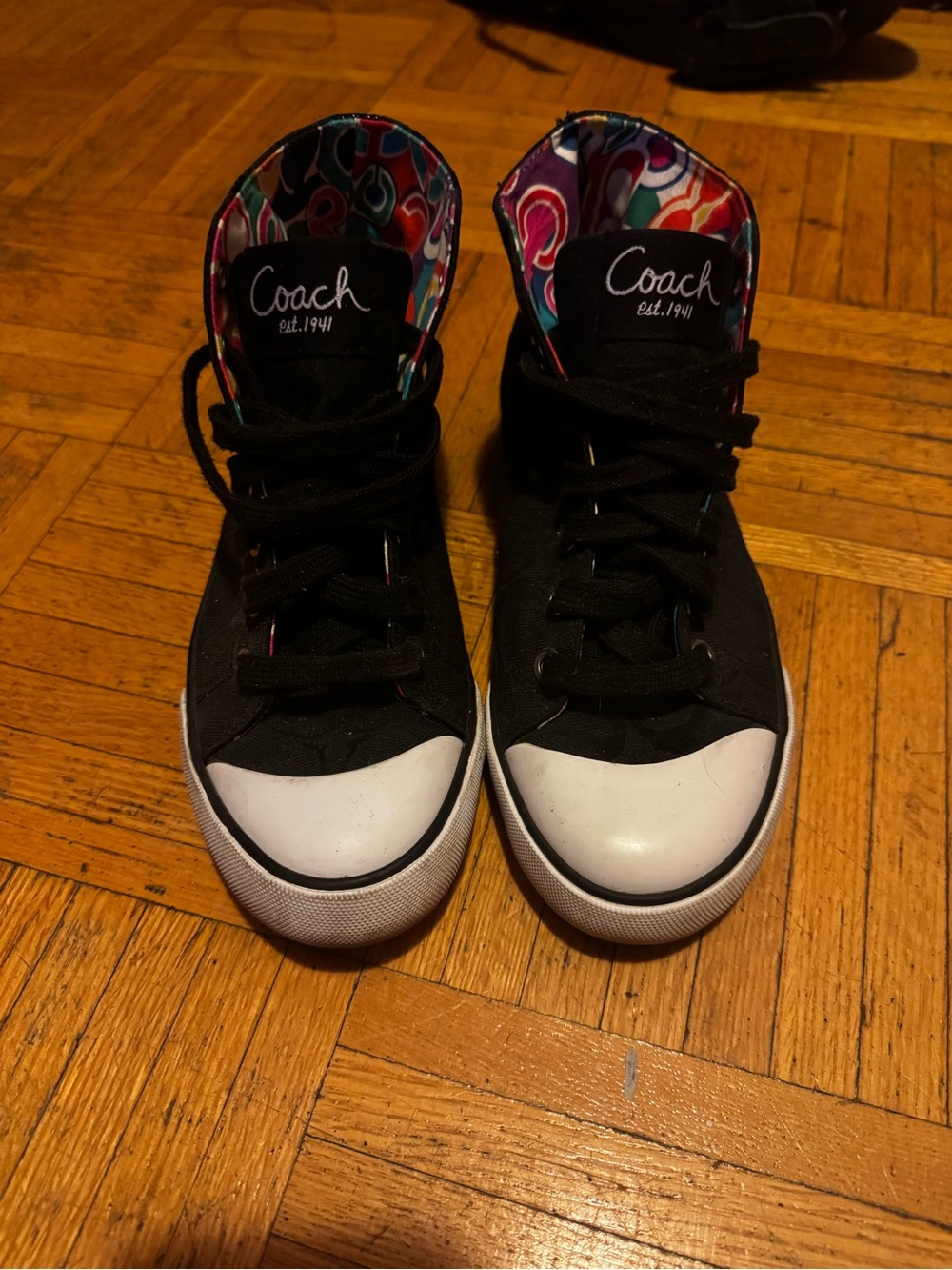 Y2K Coach Multicolor Paisley-Lined Sneaker Interior